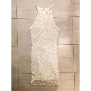 Parker White Sequin Cocktail Dress